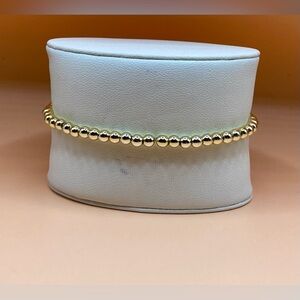 14K Gold Filled Beaded Bracelet; 4mm beads; Sweat & waterproof; Non tarnish.